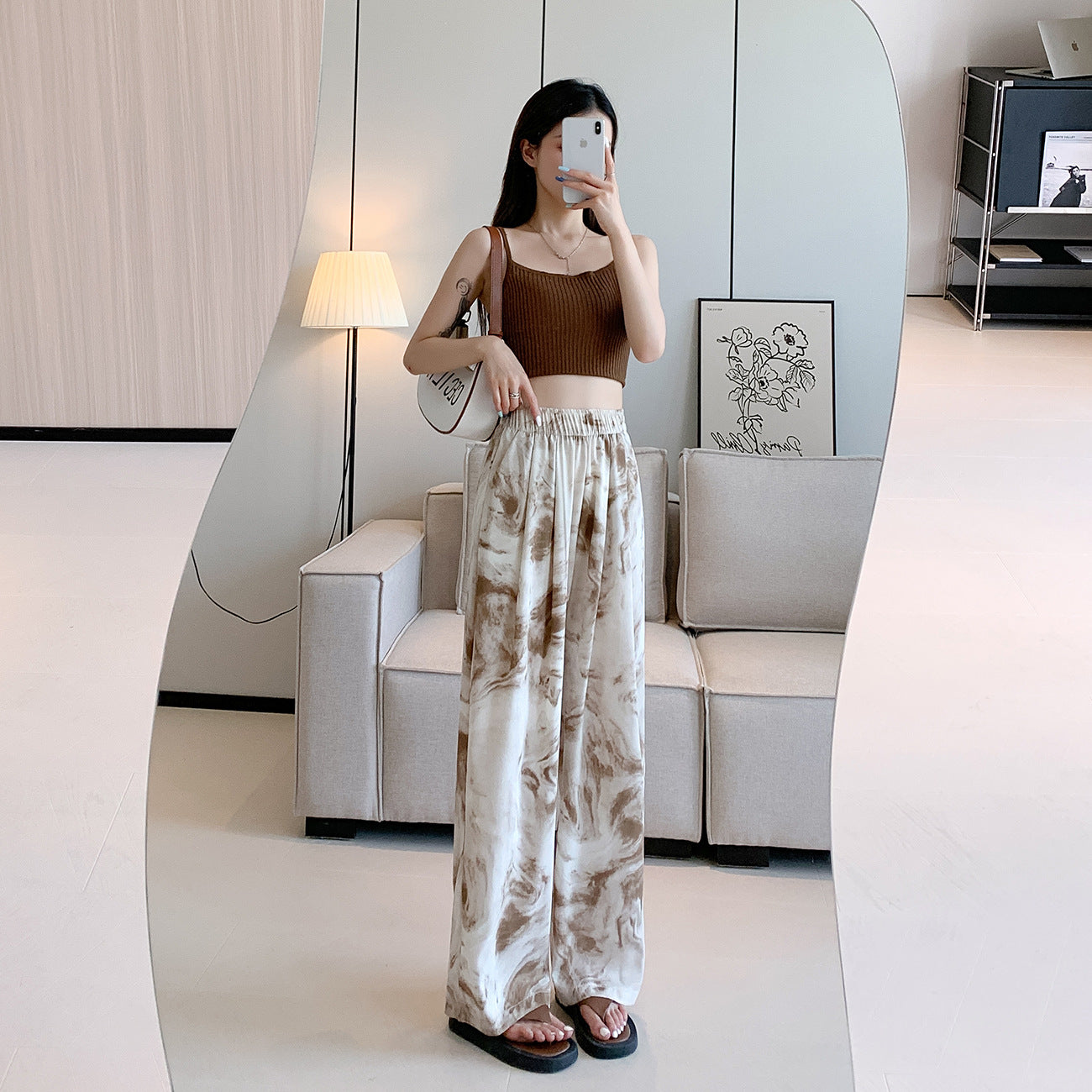 Women's Chinese-style Ink Painting Wide-leg Pants