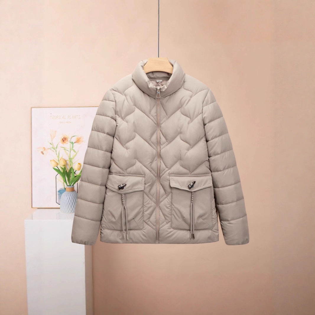 Women's Solid Color Short Thick Cotton Jacket