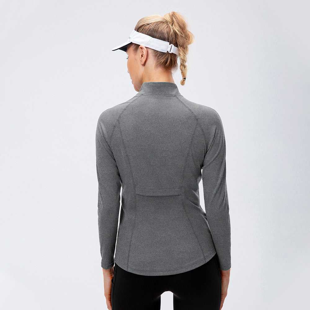 Tight Stretch Running Zipper Bodysuit Long Sleeve