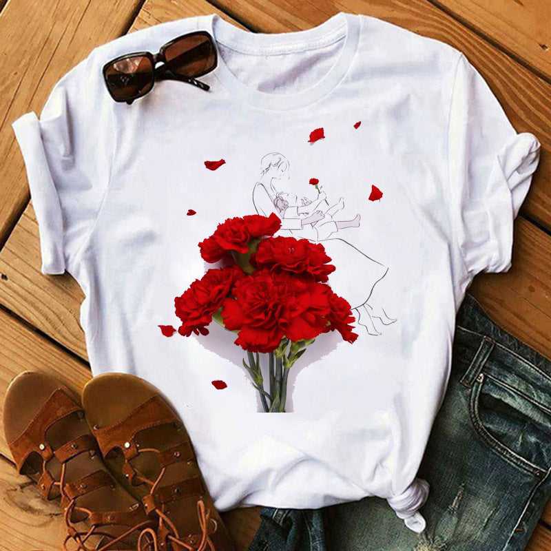 Letters Cute Clothing Women's Short Sleeved T-shirts
