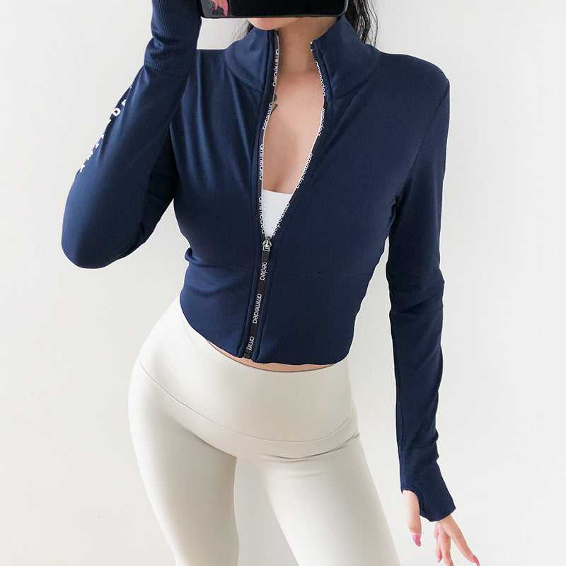 Long Sleeve Slim Short Yoga Jacket Slimming Training
