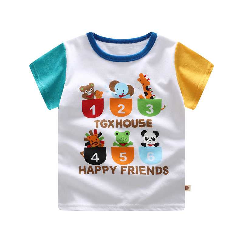 Summer Children's Short-sleeved T-shirt Cotton Cartoon 