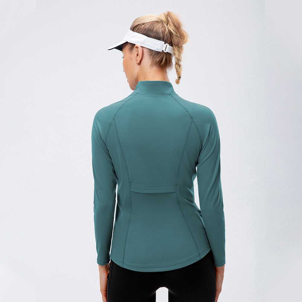 Tight Stretch Running Zipper Bodysuit Long Sleeve
