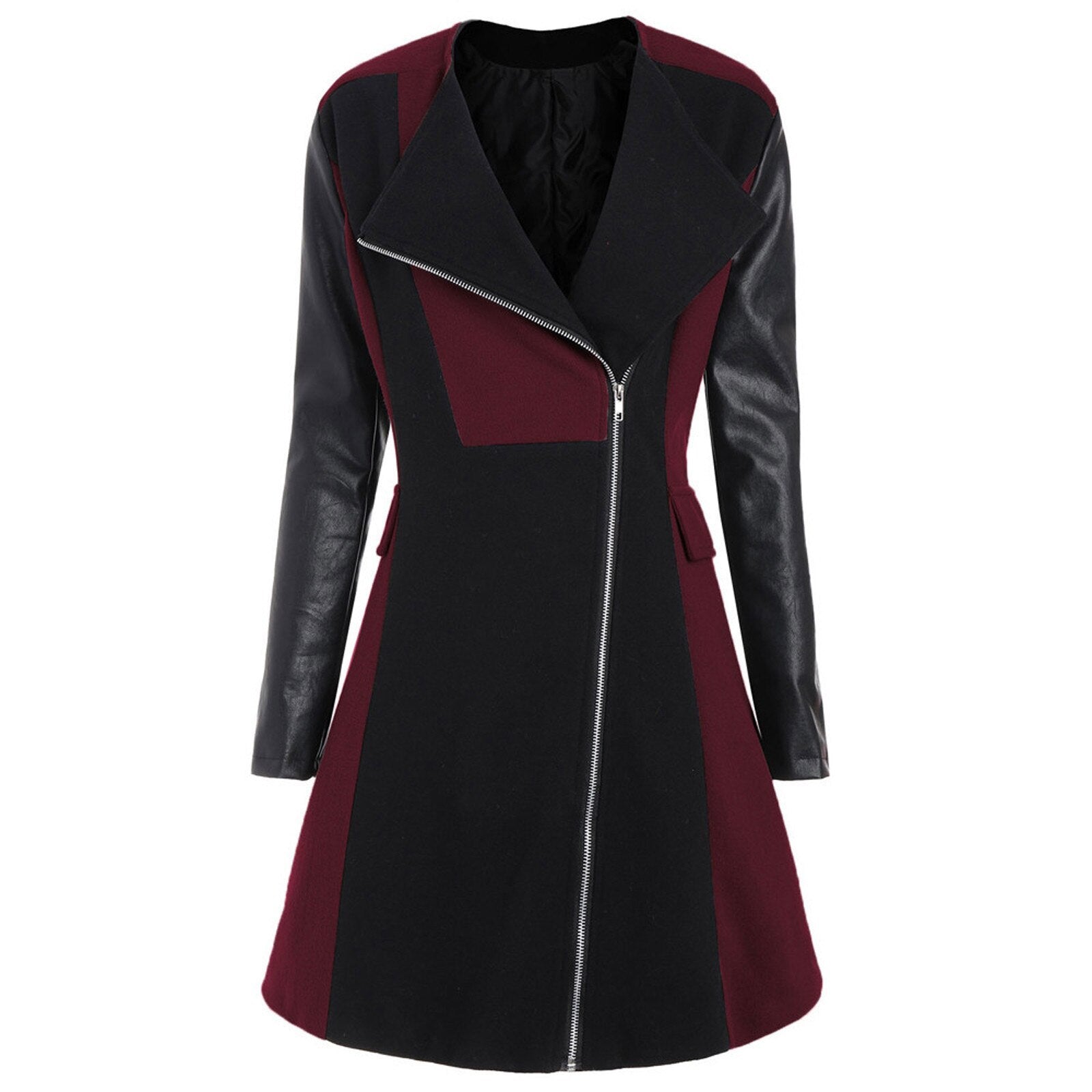 Women's loose stitching windbreaker jacket