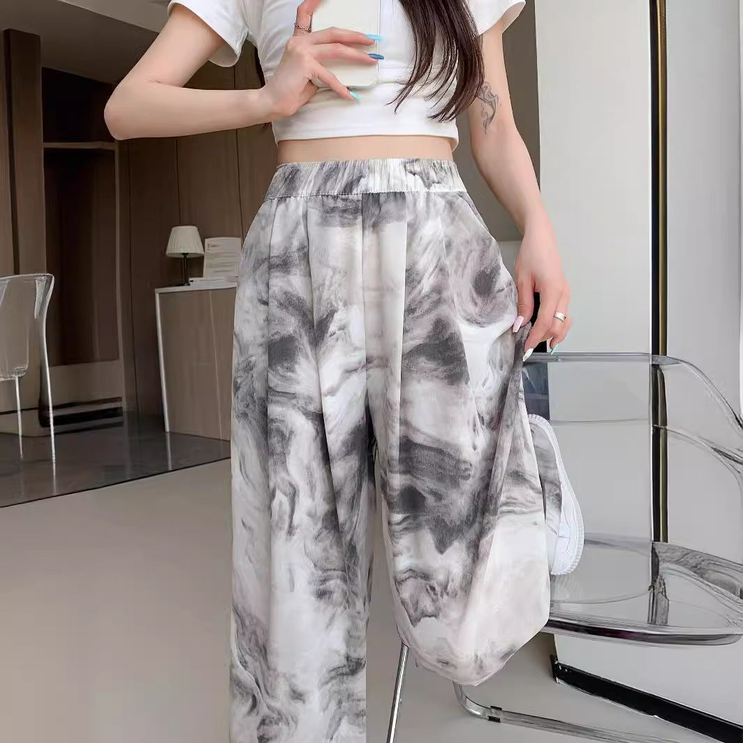 Women's Chinese-style Ink Painting Wide-leg Pants
