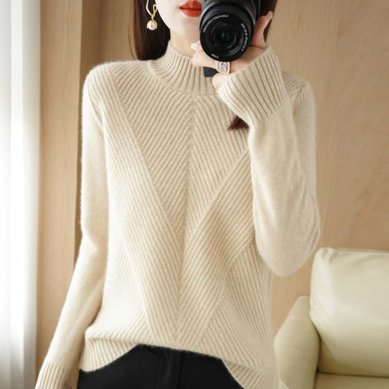 New Autumn And Winter Sweaters Women's Half Turtleneck
