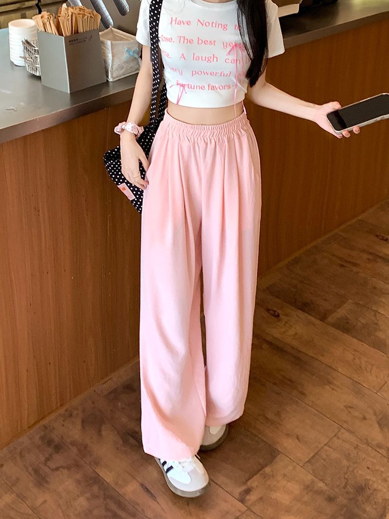 Loose Small Idle Style Walking Pants Casual Wide-leg Pants