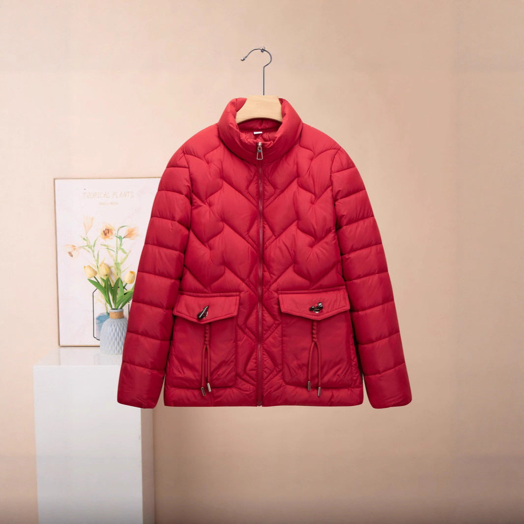 Women's Solid Color Short Thick Cotton Jacket