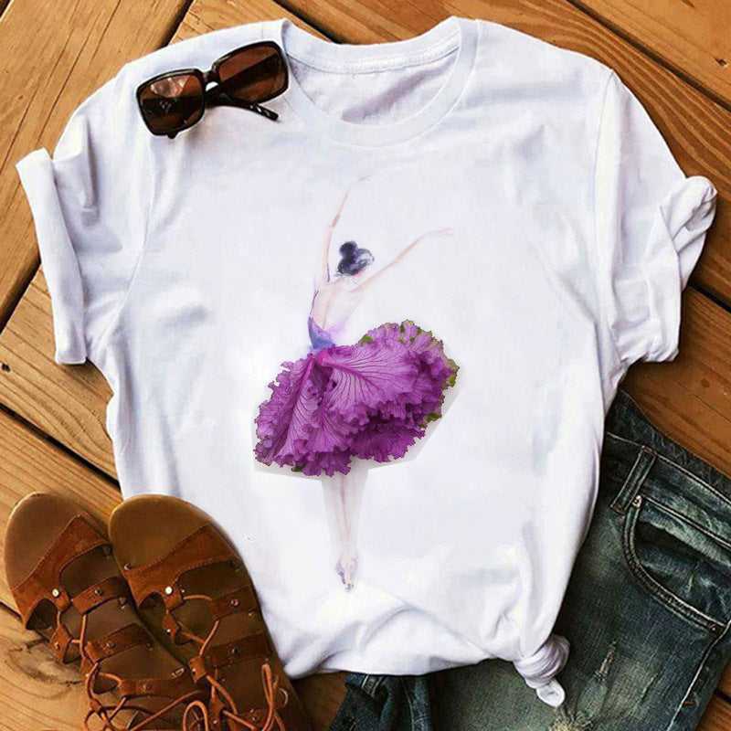 Letters Cute Clothing Women's Short Sleeved T-shirts