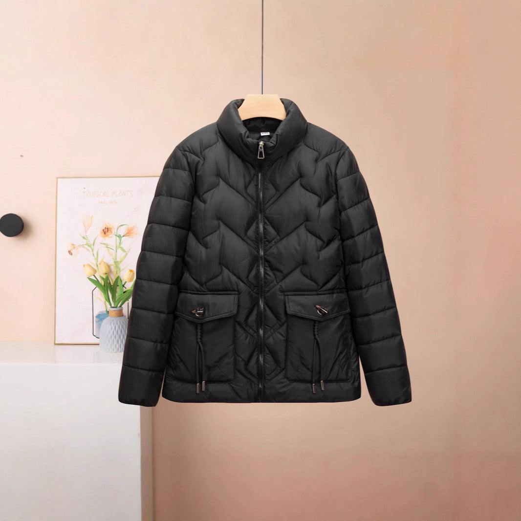 Women's Solid Color Short Thick Cotton Jacket