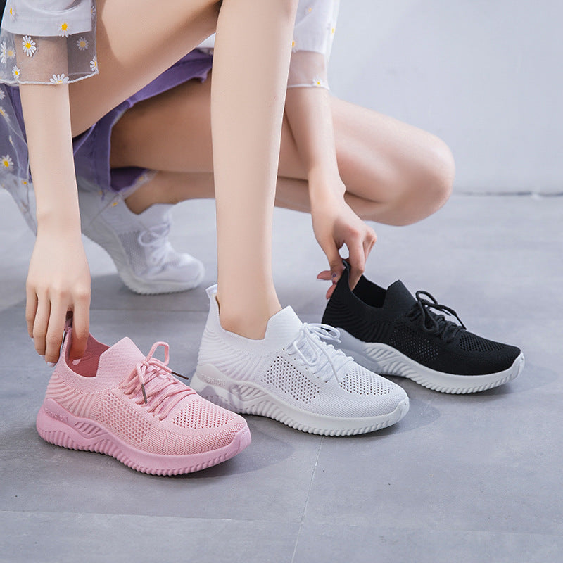 Flying Woven Mesh Spring And Summer New All-match Transparent Sneakers