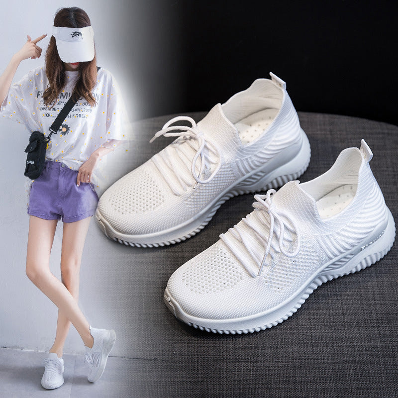 Flying Woven Mesh Spring And Summer New All-match Transparent Sneakers