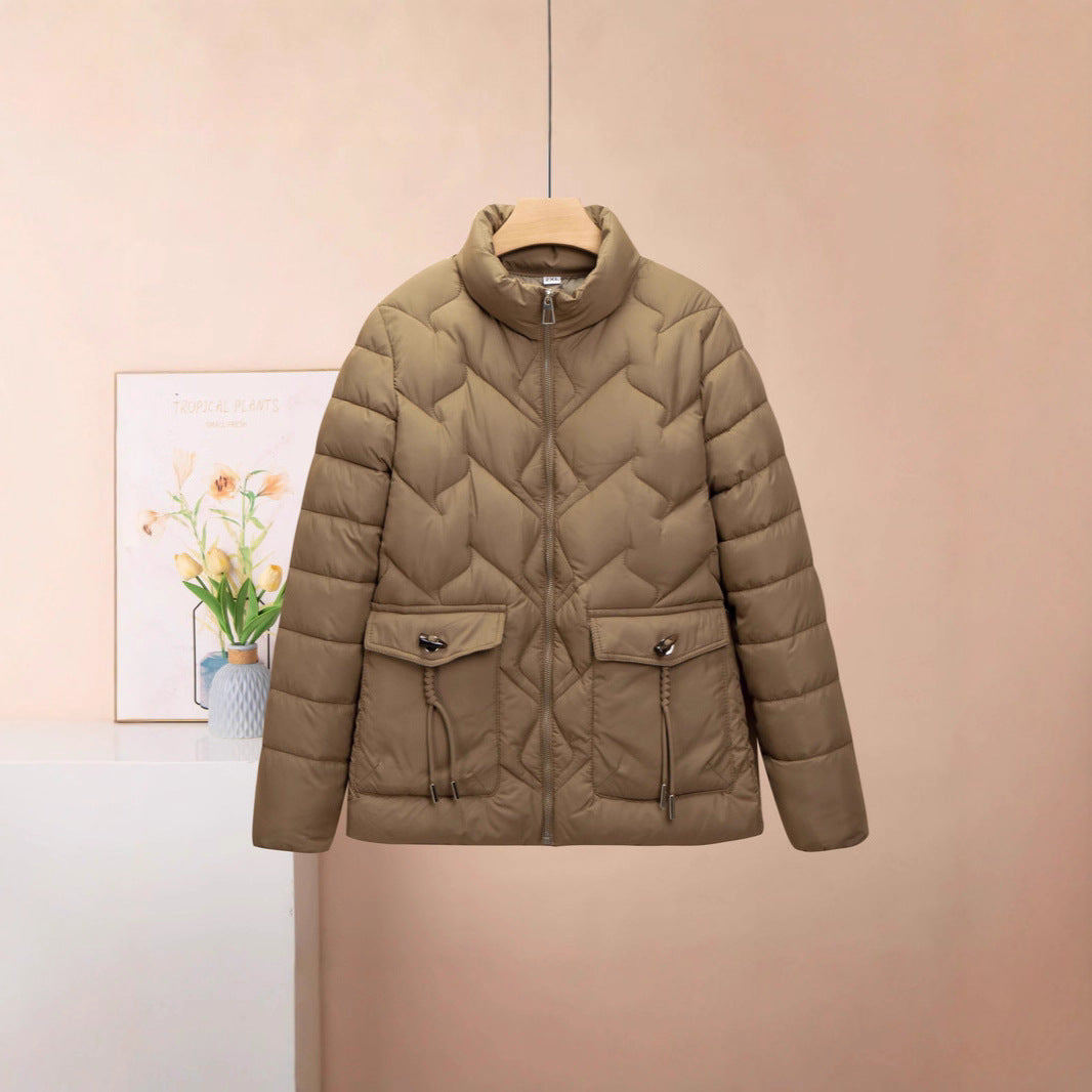 Women's Solid Color Short Thick Cotton Jacket