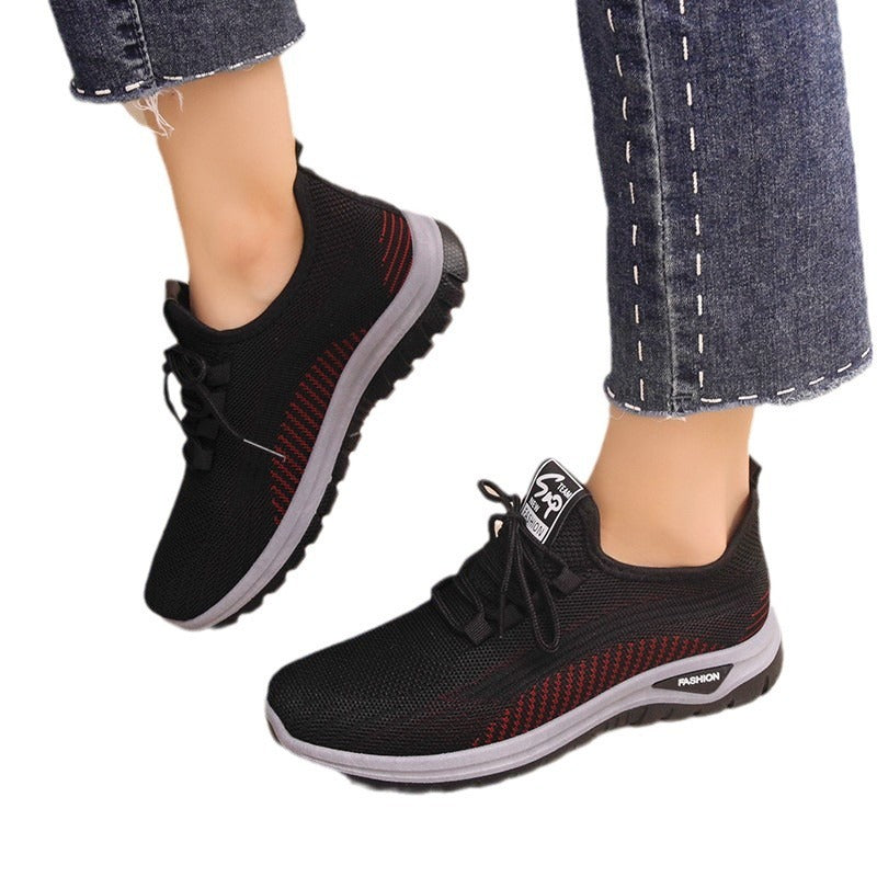 Women's Shoes Mesh Breathable Plus Size Round Head Outdoor Sneakers