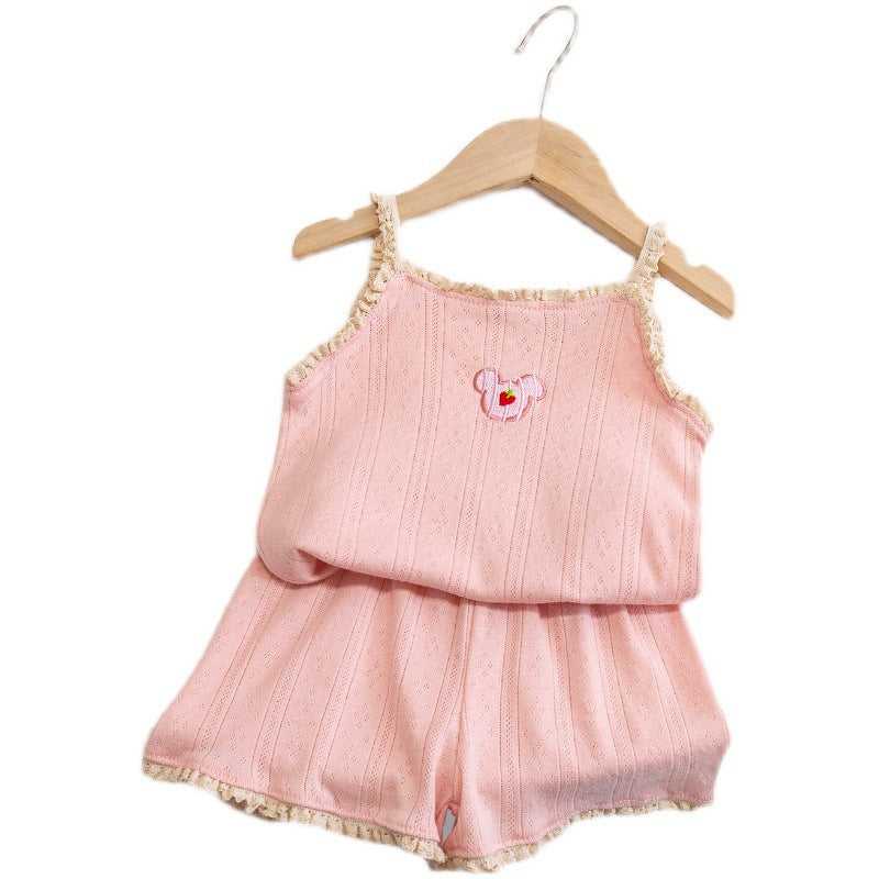 Girls Summer Cotton Pajamas Set