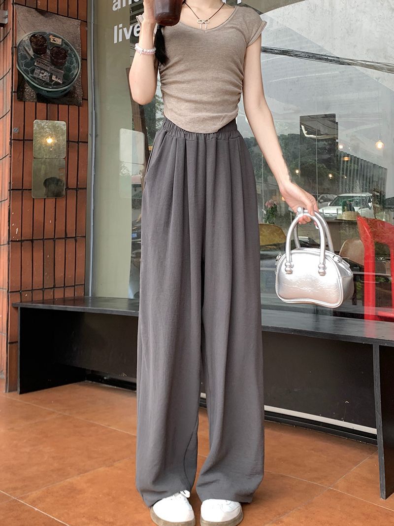 Loose Small Idle Style Walking Pants Casual Wide-leg Pants