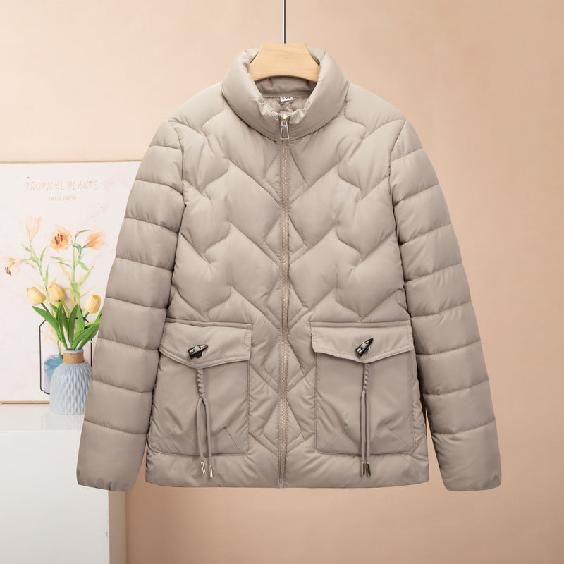 Women's Solid Color Short Thick Cotton Jacket