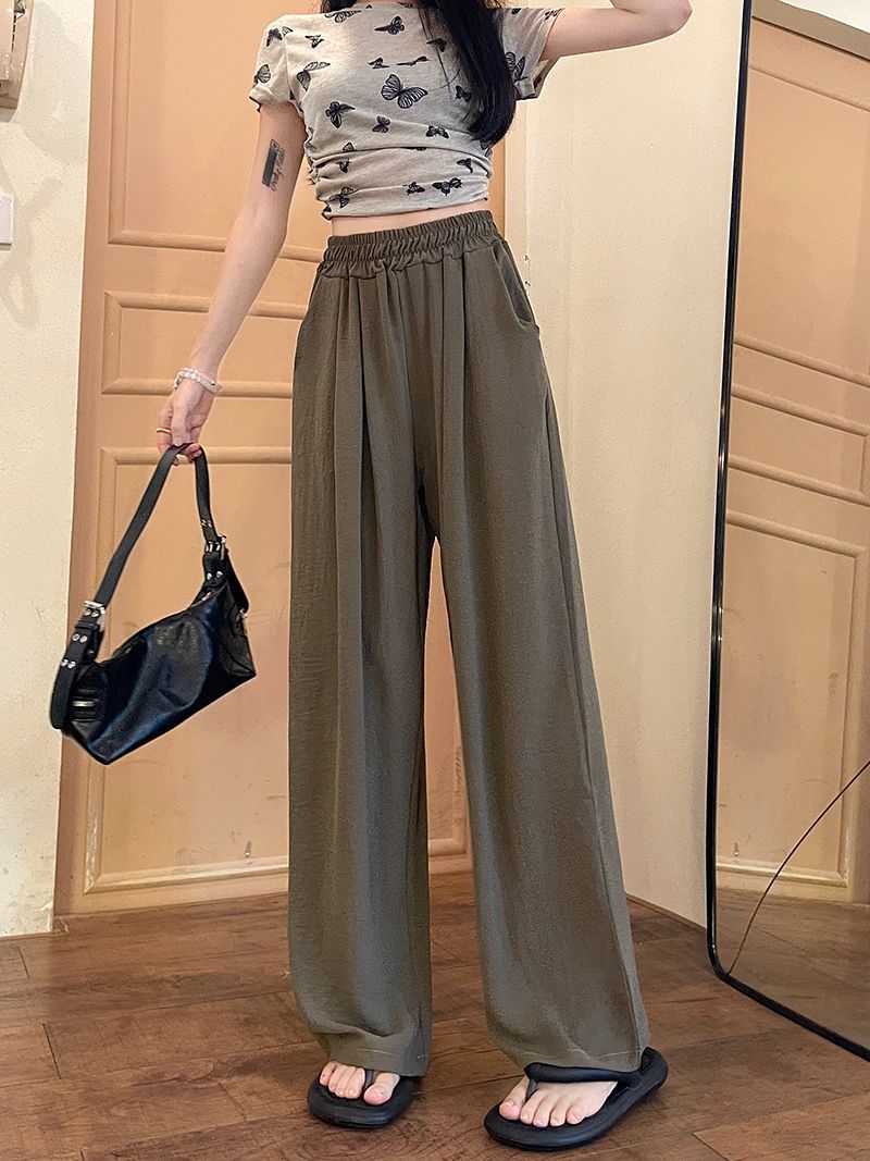 Loose Small Idle Style Walking Pants Casual Wide-leg Pants