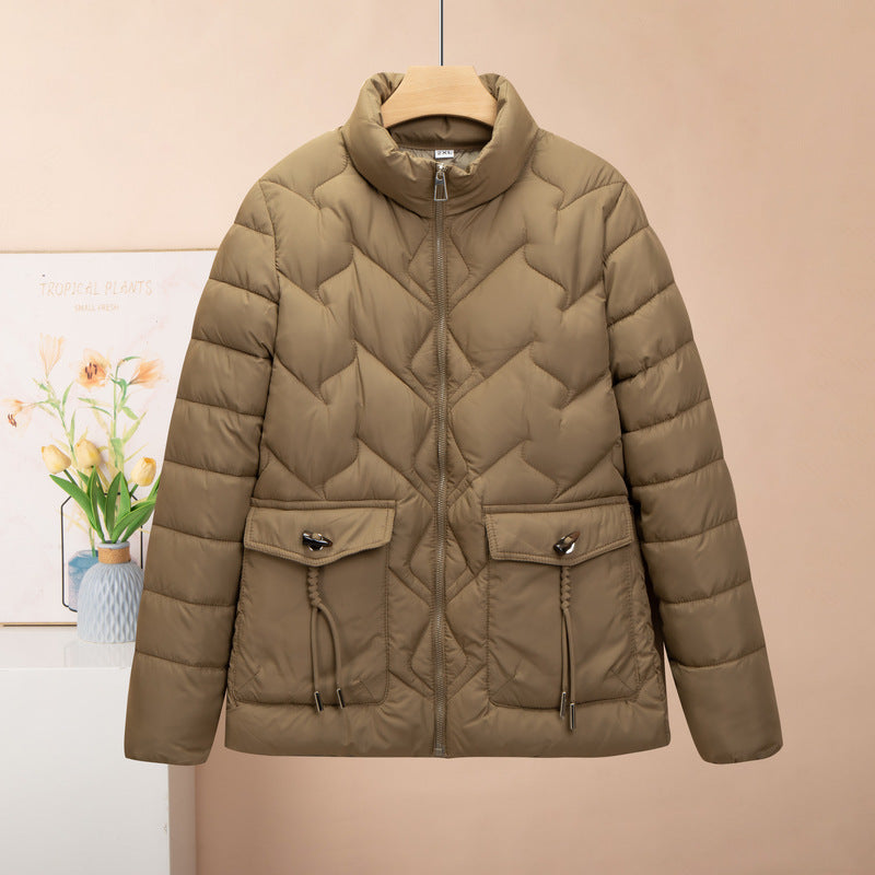 Women's Solid Color Short Thick Cotton Jacket