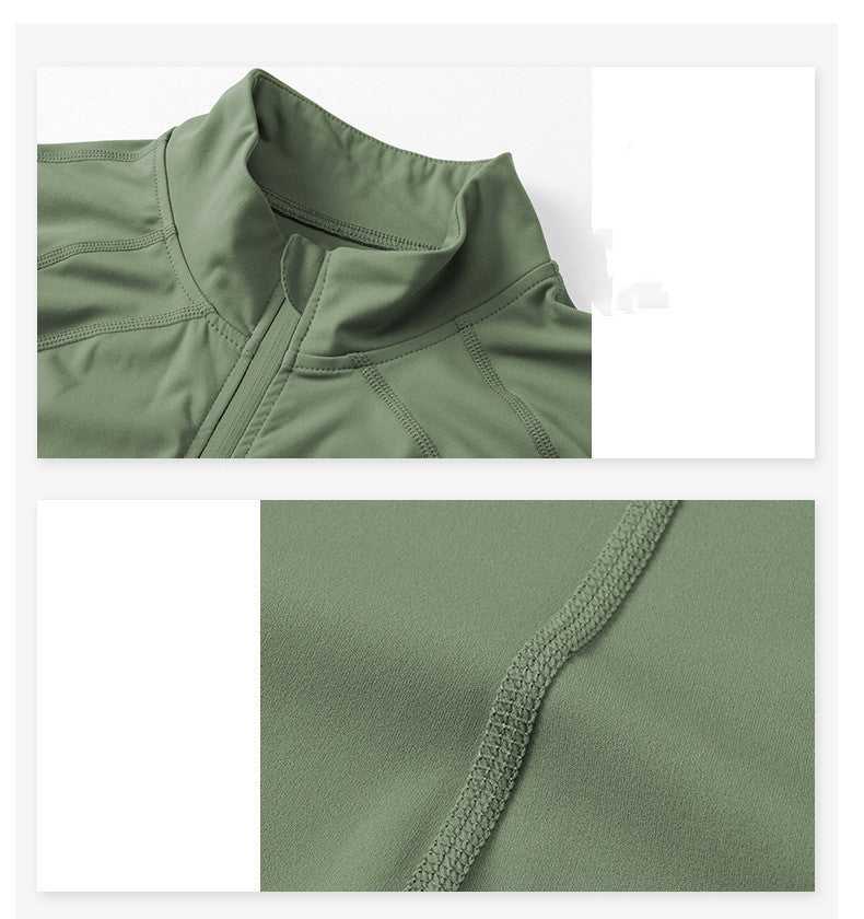 Tight Stretch Running Zipper Bodysuit Long Sleeve