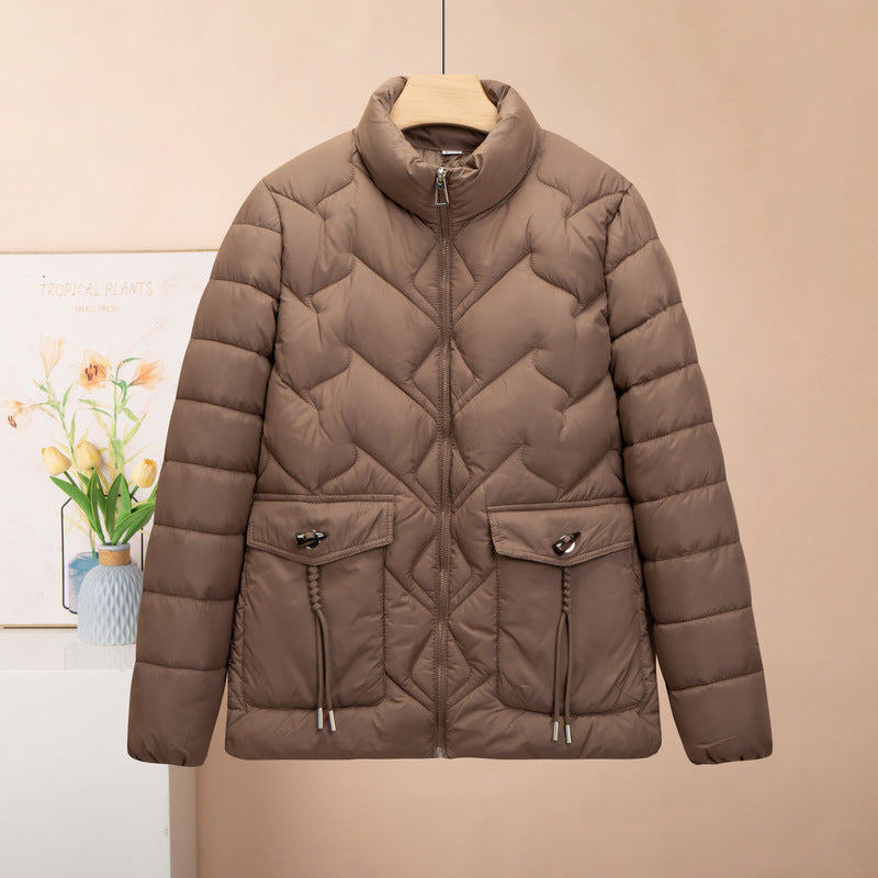 Women's Solid Color Short Thick Cotton Jacket