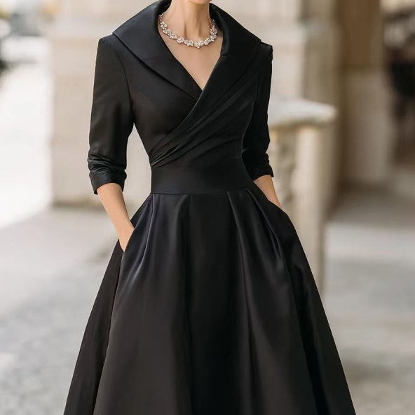 Elegant Formal Waist-tight Dress Slimming Elegant Long Sleeve