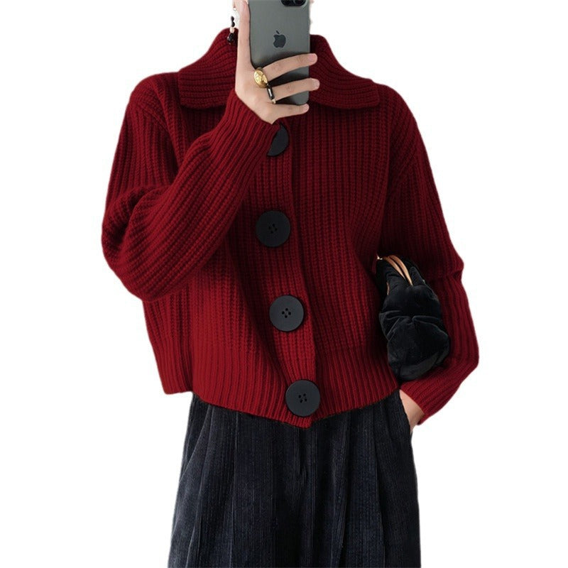 Cashmere Cardigan Women's V-neck Long Sleeve Loose