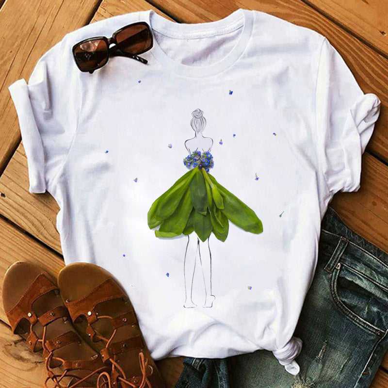 Letters Cute Clothing Women's Short Sleeved T-shirts