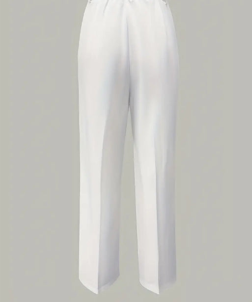 Women's White Minimalist Pants Made Of Polyester